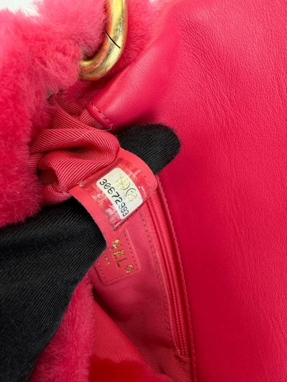 Chanel Shearling Hot Pink Quilted Flap Fur Shoulder Bag